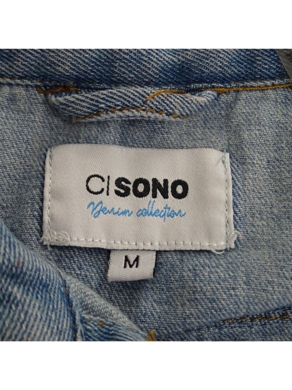 Ci Sono Distressed Ripped Denim Jacket Women Size M Blue Light Wash Long Sleeve - Picture 7 of 8